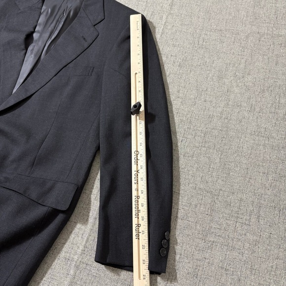 Brooks Brothers Mens Dark Gray Wool Suit 40R* Jacket Pants Business Formal *Flaw - Picture 5 of 14
